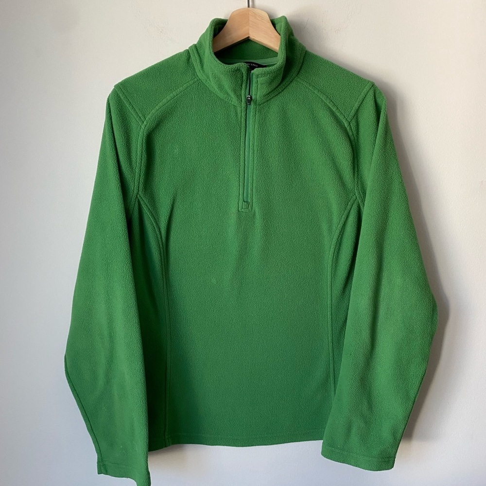 Lands’ End Polartec Green Fleece a pullover Sweater Size Large